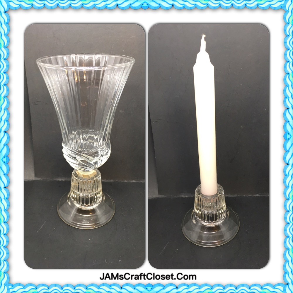 Clear Glass Candlestick Holder